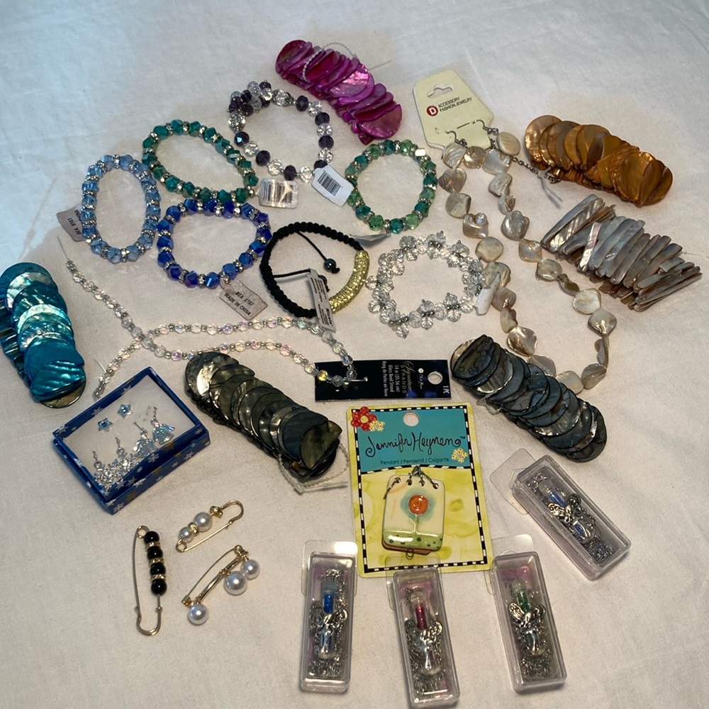 Jewelry lots bundle bracelets glass faceted rhinestones more
